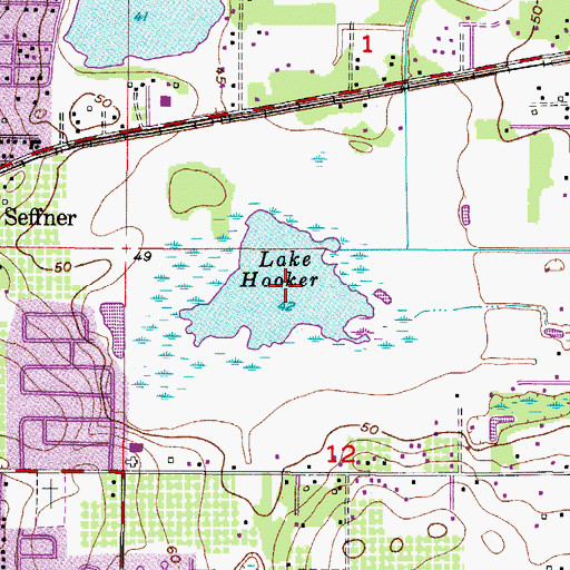 Topographic Map of Lake Hooker, FL