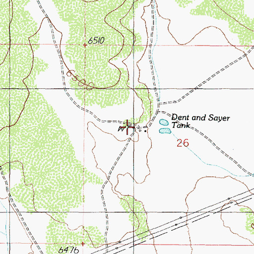 Topographic Map of Dent and Sayer Ranch (historical), AZ