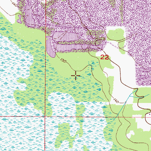 Topographic Map of Hookers Prairie, FL