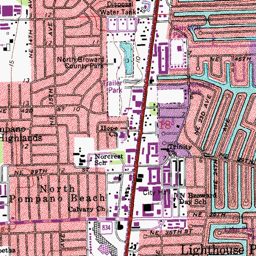 Topographic Map of Hope Church, FL