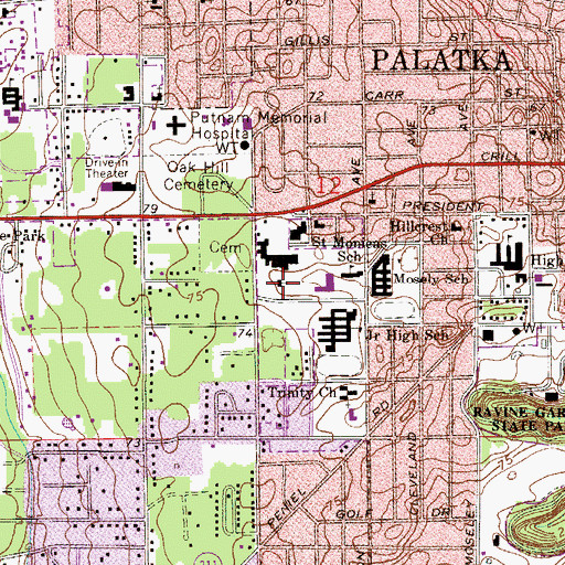 Topographic Map of Hope Church, FL
