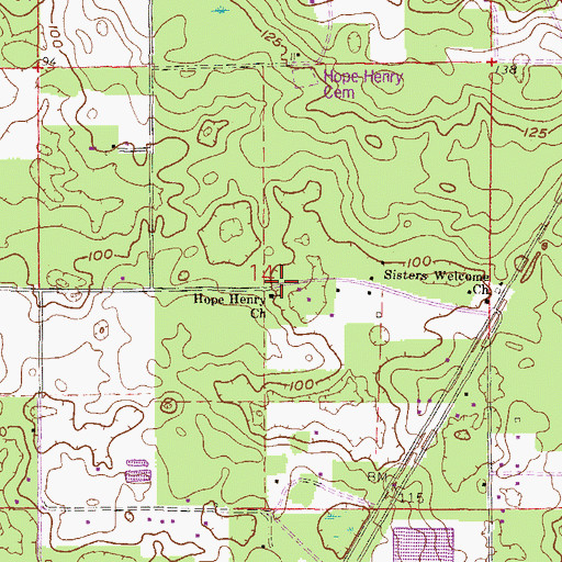 Topographic Map of Hope Henry African Methodist Episcopal Church, FL