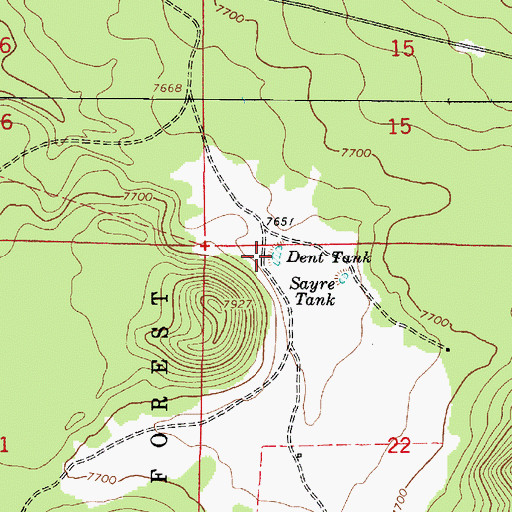 Topographic Map of Dent Tank, AZ