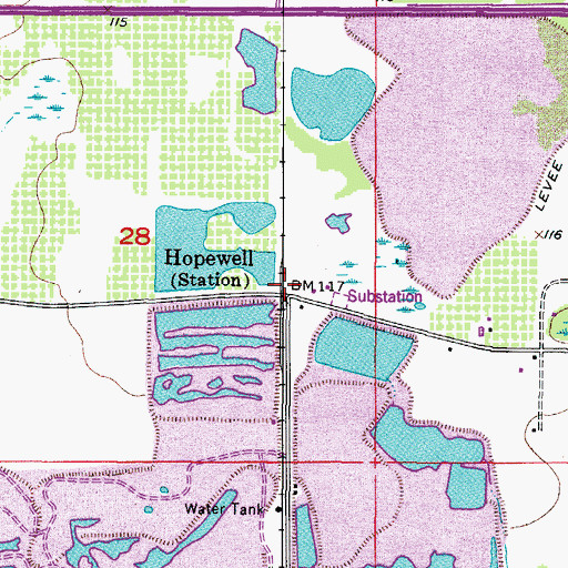 Topographic Map of Hopewell, FL