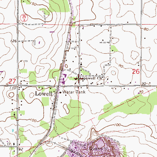 Topographic Map of Hopewell Church, FL