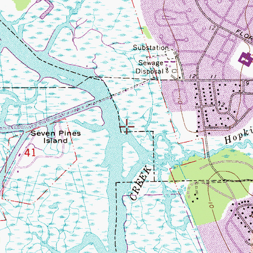 Topographic Map of Hopkins Creek, FL