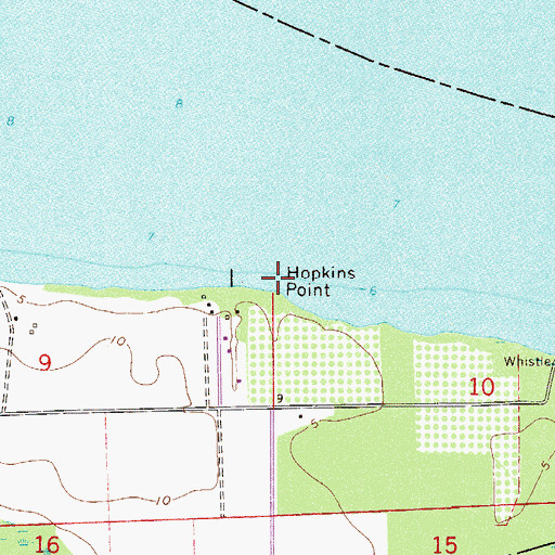 Topographic Map of Hopkins Point, FL