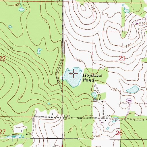 Topographic Map of Hopkins Pond, FL