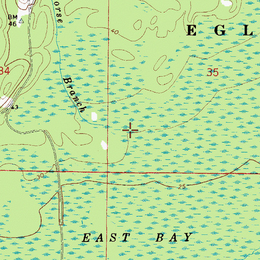 Topographic Map of Horse Branch, FL