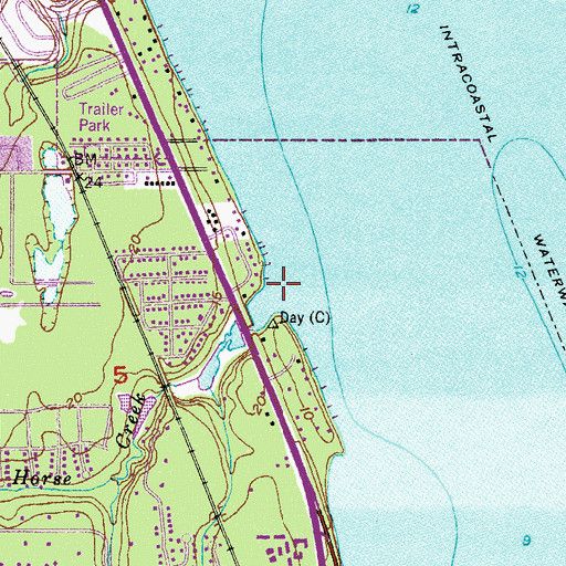 Topographic Map of Horse Creek, FL