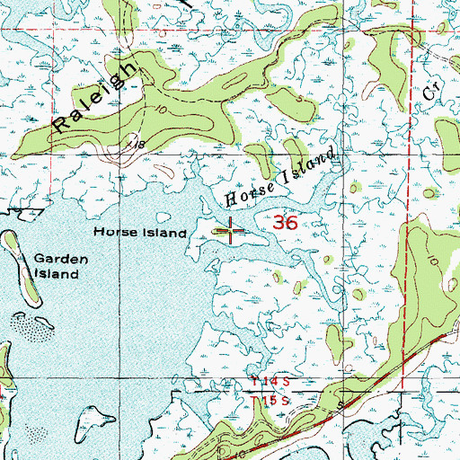 Topographic Map of Horse Island, FL