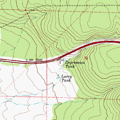 Topographic Map of Depression Tank, AZ