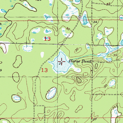 Topographic Map of Horse Pond, FL
