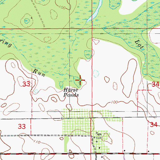 Topographic Map of Horse Ponds, FL