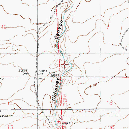 Topographic Map of Chimney Canyon, AZ
