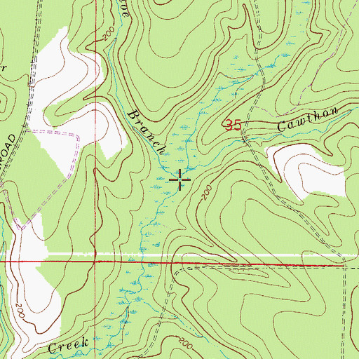 Topographic Map of Horseshoe Branch, FL