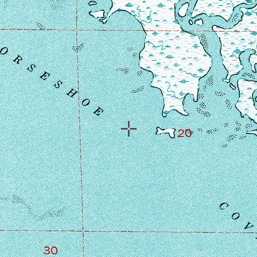Topographic Map of Horseshoe Cove, FL