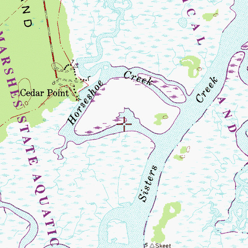 Topographic Map of Horseshoe Creek, FL
