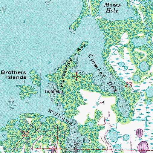 Topographic Map of Horseshoe Key, FL
