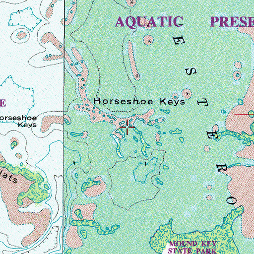 Topographic Map of Horseshoe Keys, FL