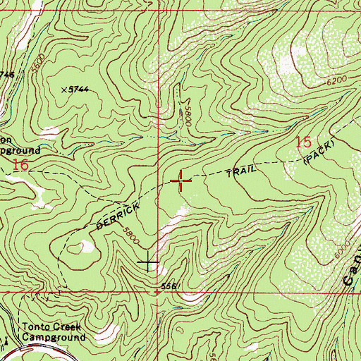 Topographic Map of Derrick Trail, AZ