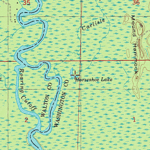 Topographic Map of Horseshoe Lake, FL