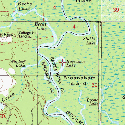 Topographic Map of Horseshoe Lake, FL