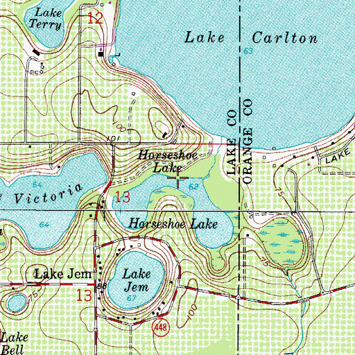 Topographic Map of Horseshoe Lake, FL