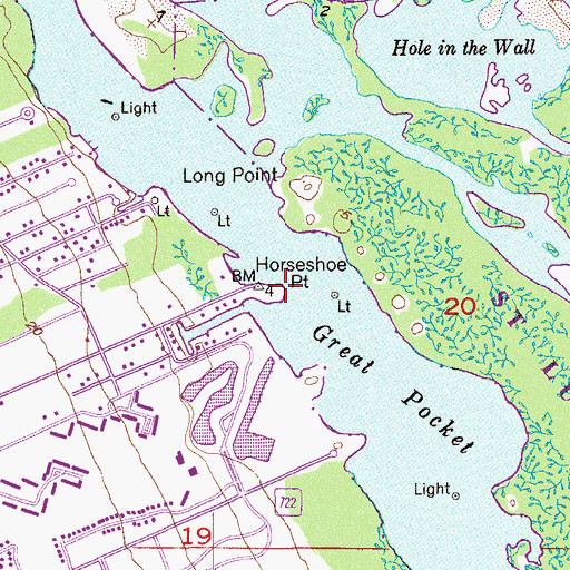 Topographic Map of Horseshoe Point, FL