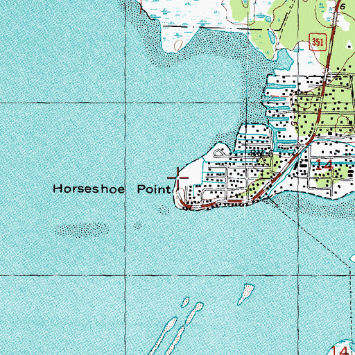 Topographic Map of Horseshoe Point, FL
