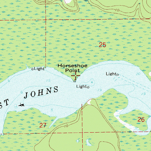 Topographic Map of Horseshoe Point, FL