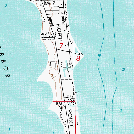 Topographic Map of Horti Point, FL