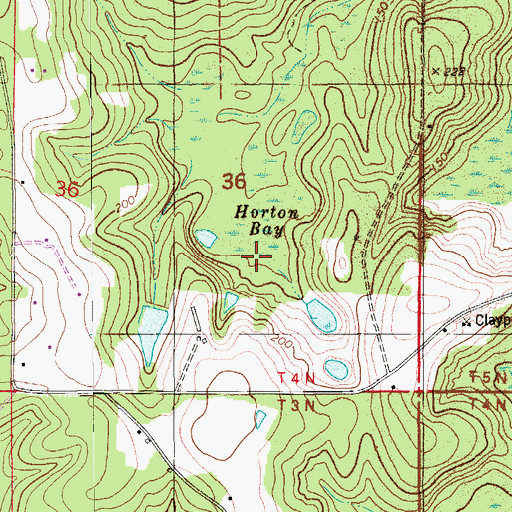 Topographic Map of Horton Bay, FL
