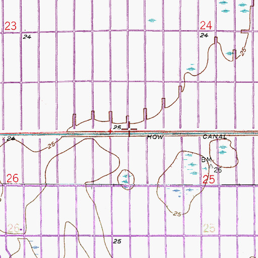 Topographic Map of How Canal, FL