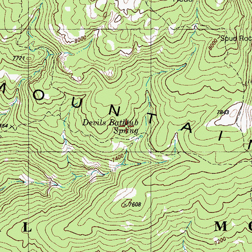 Topographic Map of Devils Bathtub, AZ