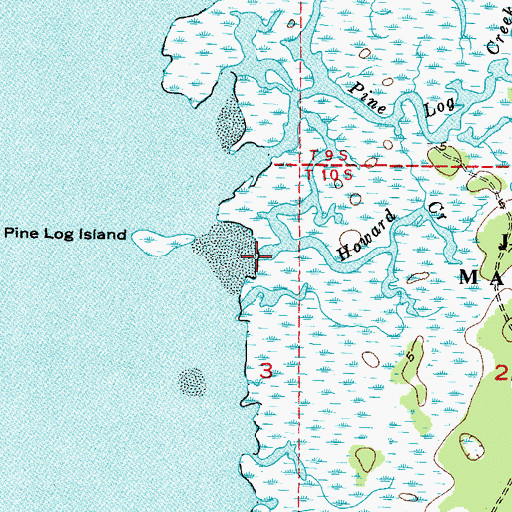 Topographic Map of Howard Creek, FL