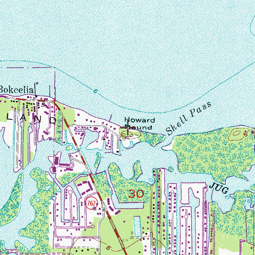 Topographic Map of Howard Mound, FL