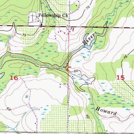 Topographic Map of Howard Prairie Branch, FL