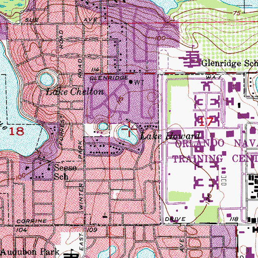 Topographic Map of Lake Howard, FL
