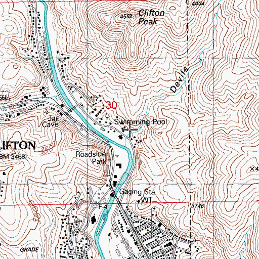 Topographic Map of Devils Canyon, AZ
