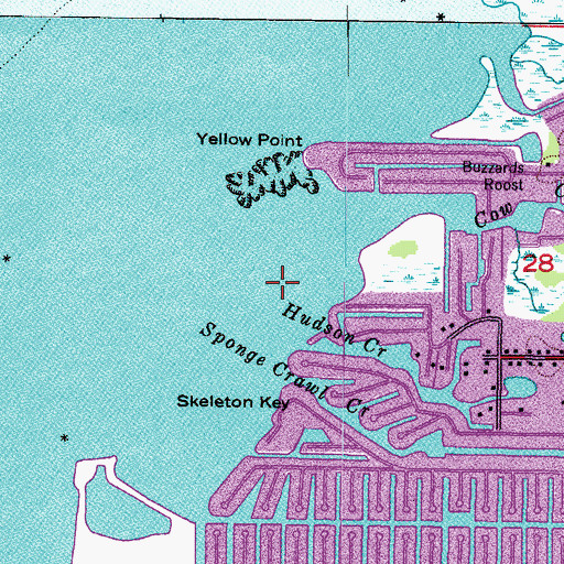 Topographic Map of Hudson Creek, FL