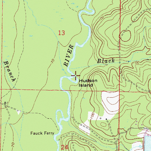 Topographic Map of Hudson Island, FL