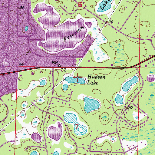 Topographic Map of Hudson Lake, FL