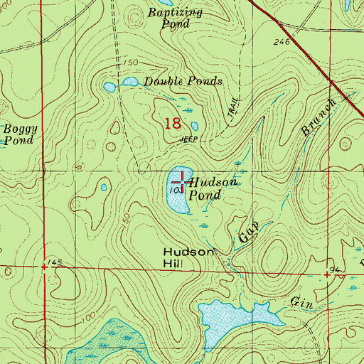 Topographic Map of Hudson Pond, FL