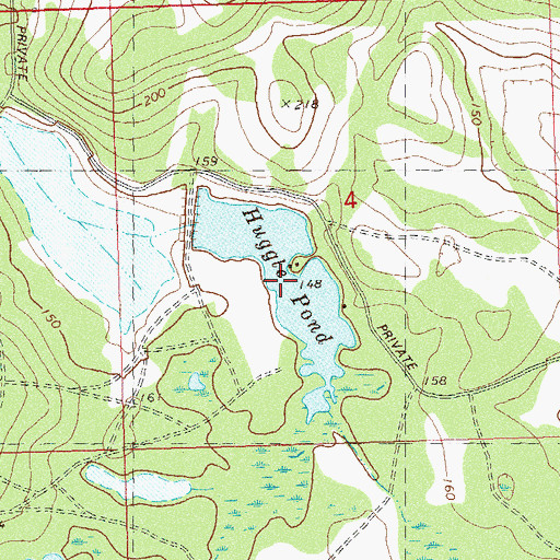 Topographic Map of Huggle Pond, FL