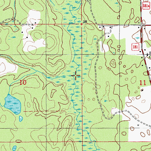 Topographic Map of Hughes Ditch, FL