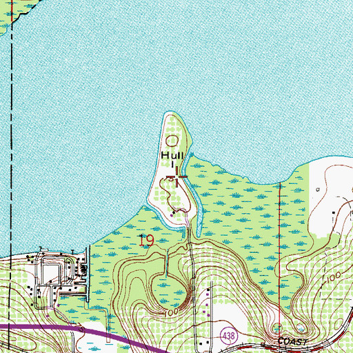 Topographic Map of Hull Island, FL
