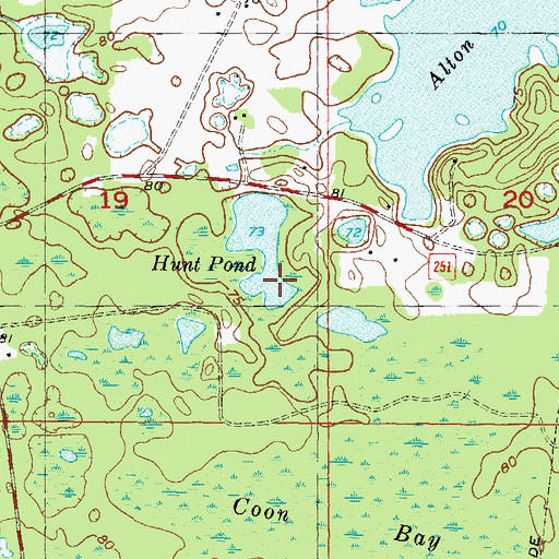 Topographic Map of Hunt Pond, FL