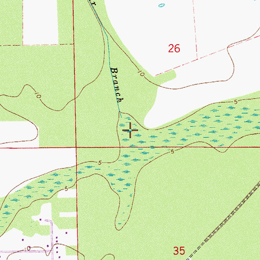 Topographic Map of Hunter Branch, FL