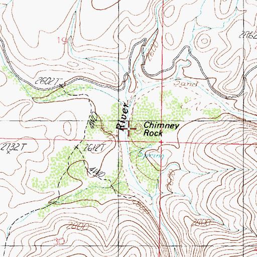 Topographic Map of Chimney Rock, AZ